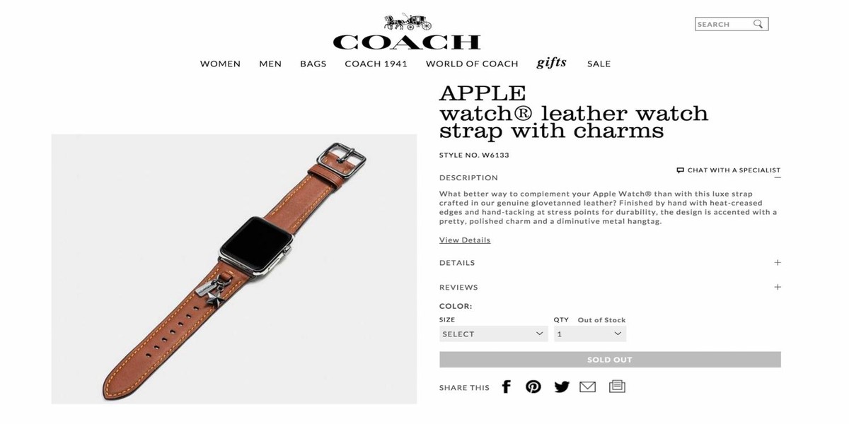 Coach Women's Apple Watch Strap