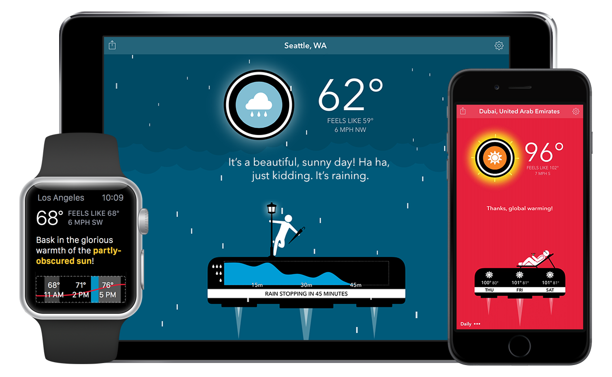Time Travel through the day's weather with CARROT for Apple Watch