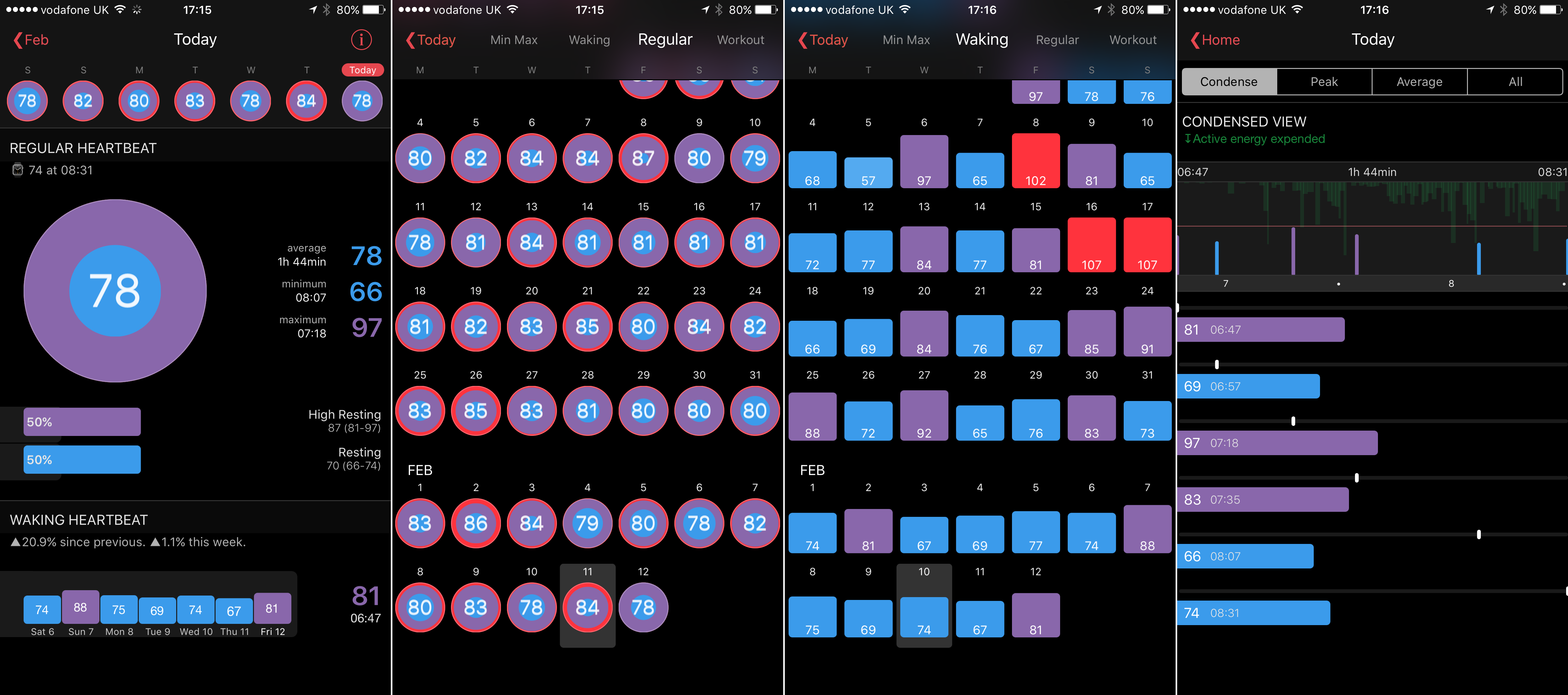 HeartWatch is a much better iPhone app for checking your heart rate readings