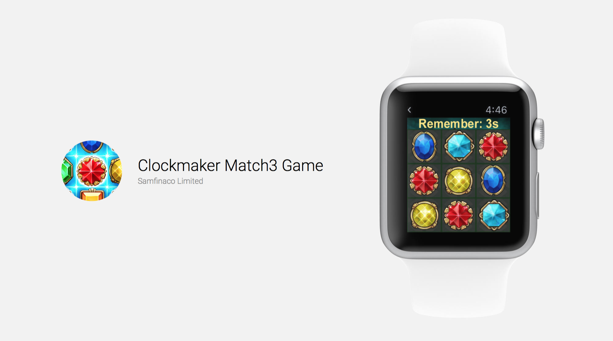 Clockmaker Match3 Game is a Memory Game on the Apple Watch