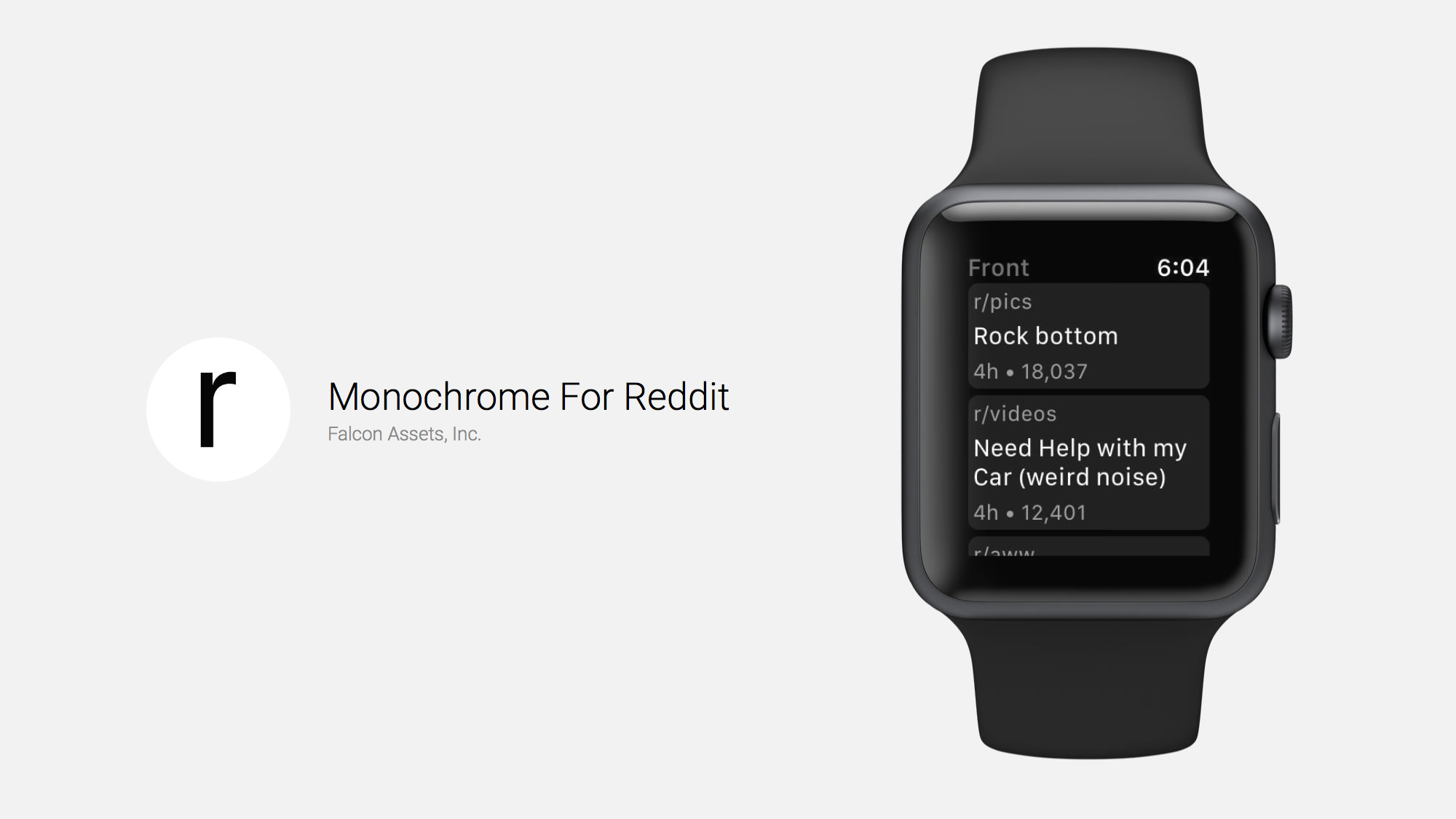 Monochrome for Reddit Functions on the Apple Watch